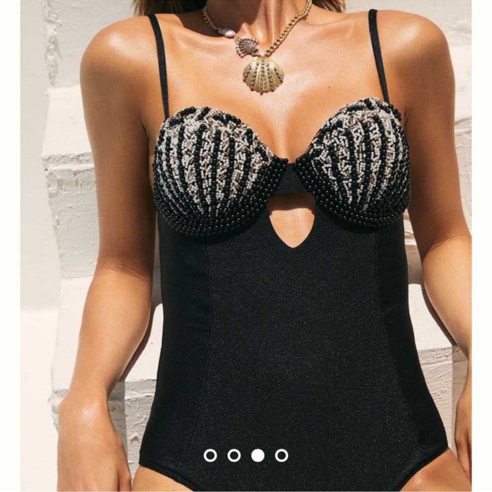 PatBO Shell Beaded Swimsuit